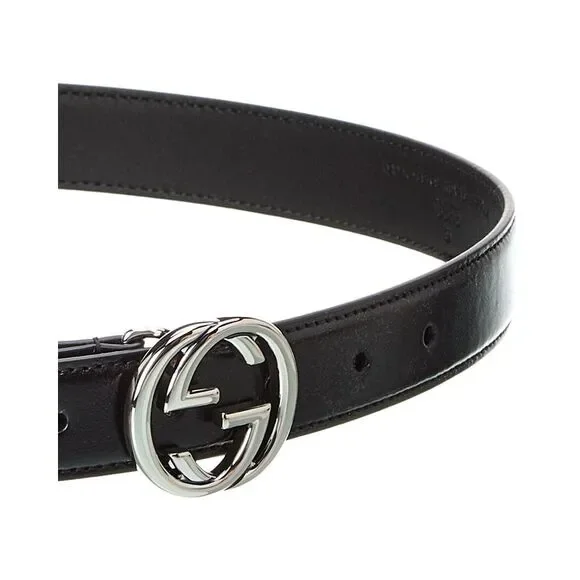Gucci Double G Leather Belt, Black - Picture 2 of 3